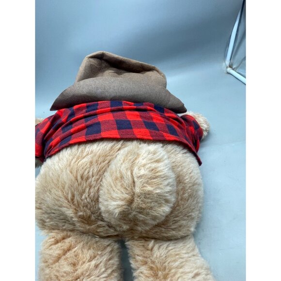 Vintage 1983 Xavier Roberts Original Farrell Furskin Plush Bear 22" plaid bow ti - Picture 10 of 11